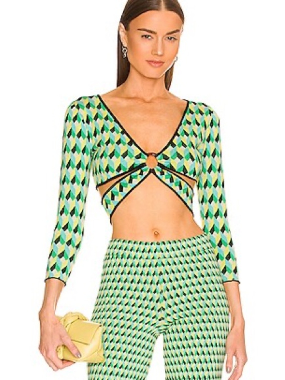 Ronny Kobo Diamond Geo Tiki Top in Island Green Multi